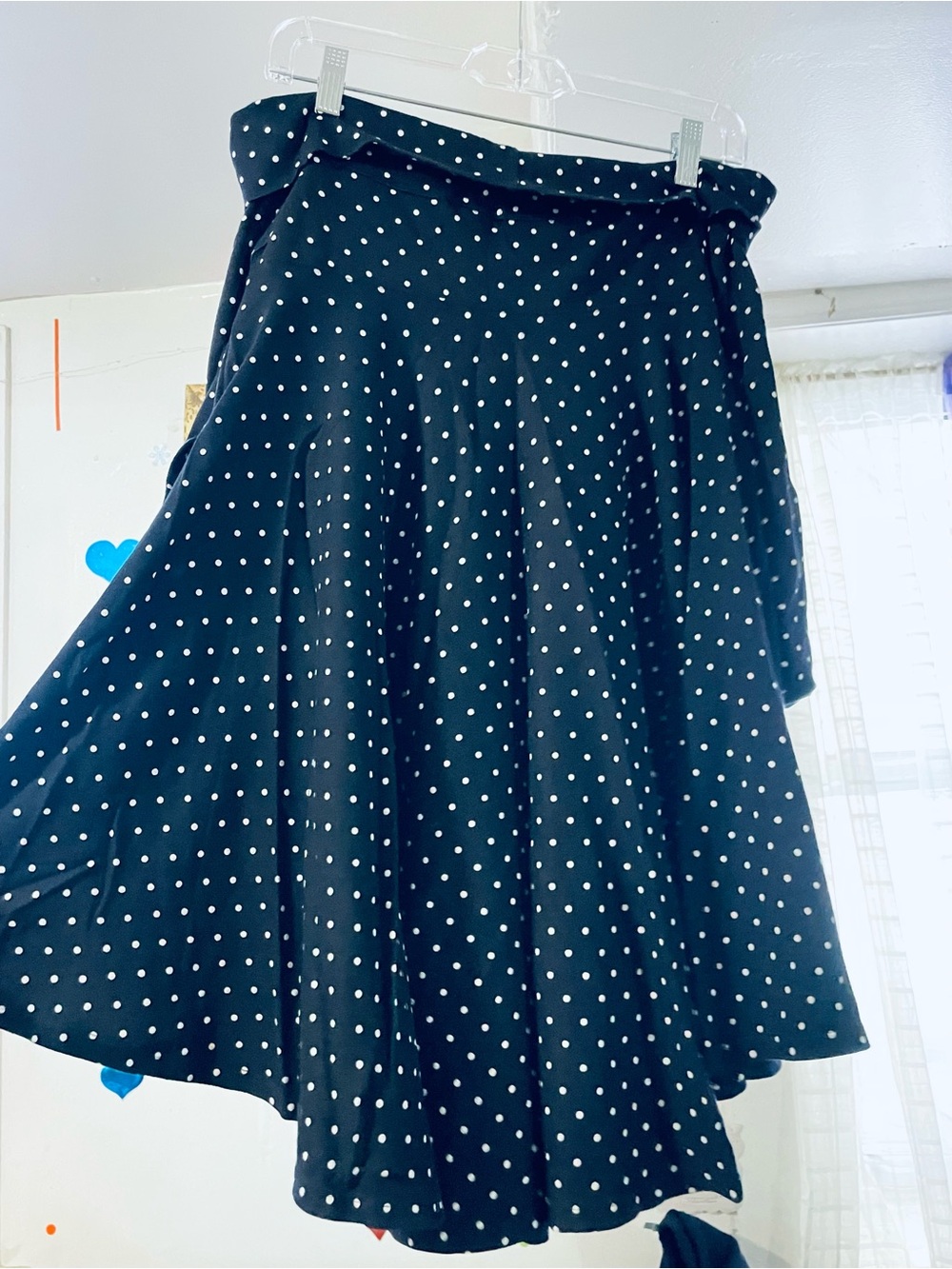 drees navy blue dots white